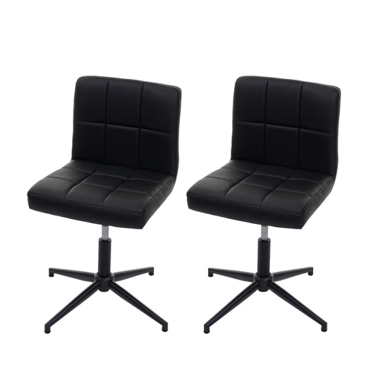 Cosmo Casa - Eetkamerstoelen set van 2 - In hoogte verstelbaar - Imitatieleer - Zwart