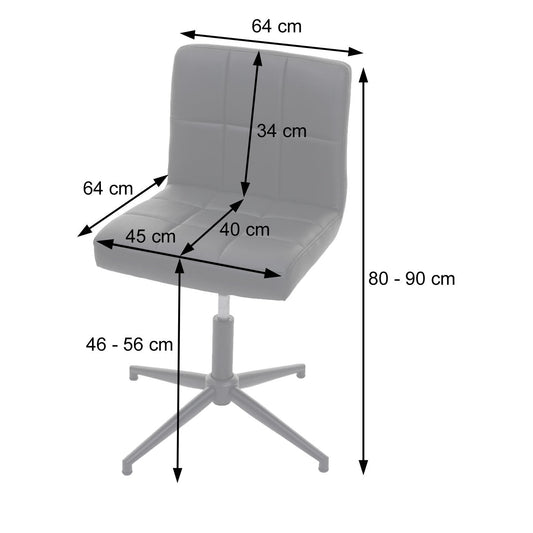Cosmo Casa - Eetkamerstoelen set van 2 - In hoogte verstelbaar - Imitatieleer - Zwart