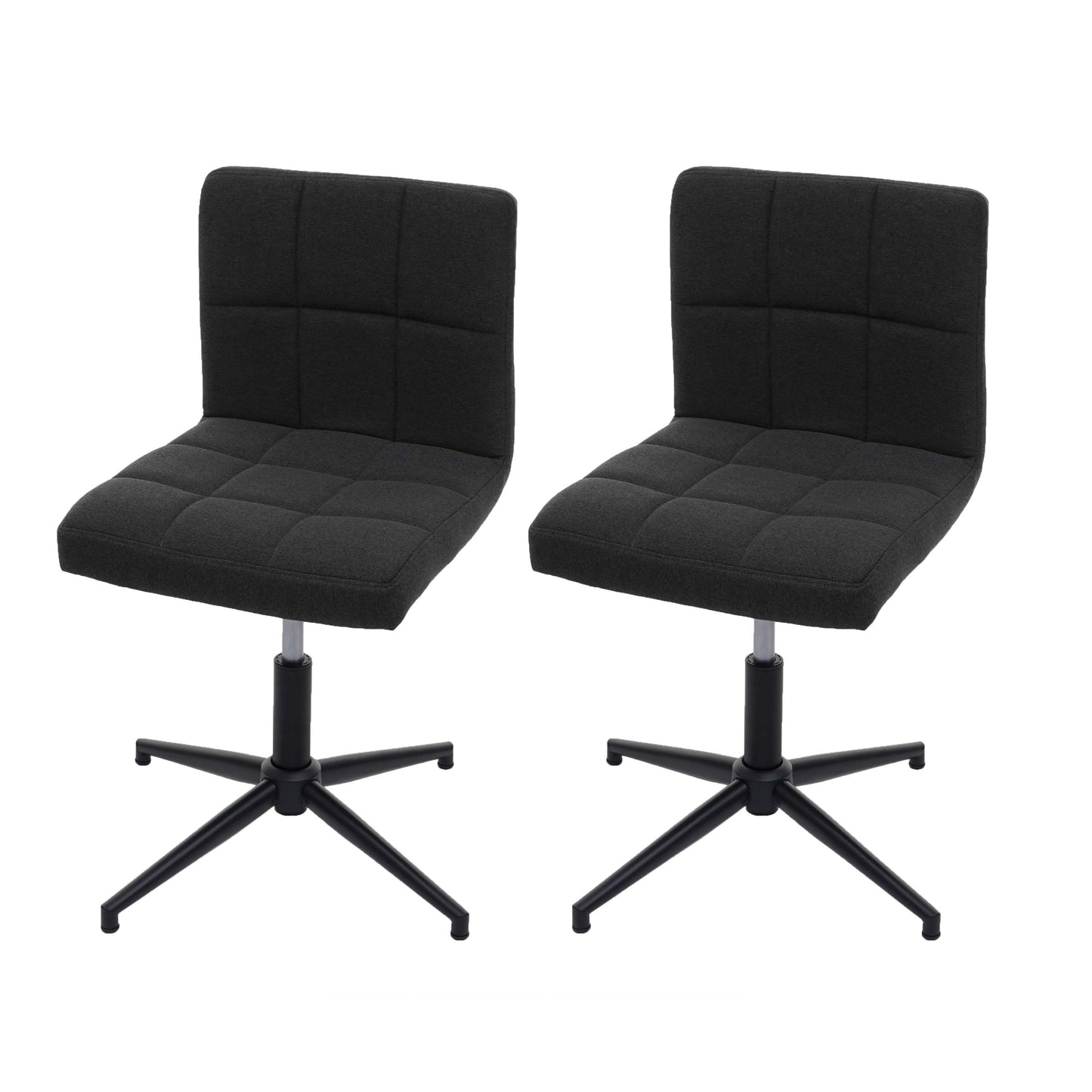 Cosmo Casa - Eetkamerstoelen set van 2 - In hoogte verstelbaar - Stof/textiel - Donkergrijs