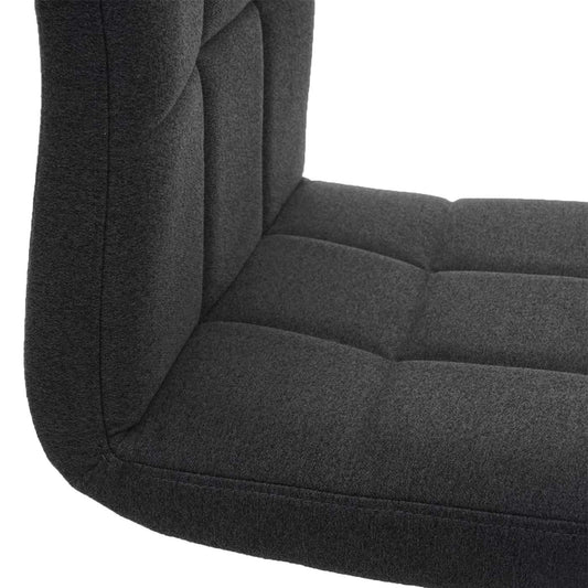 Cosmo Casa - Eetkamerstoelen set van 2 - In hoogte verstelbaar - Stof/textiel - Donkergrijs