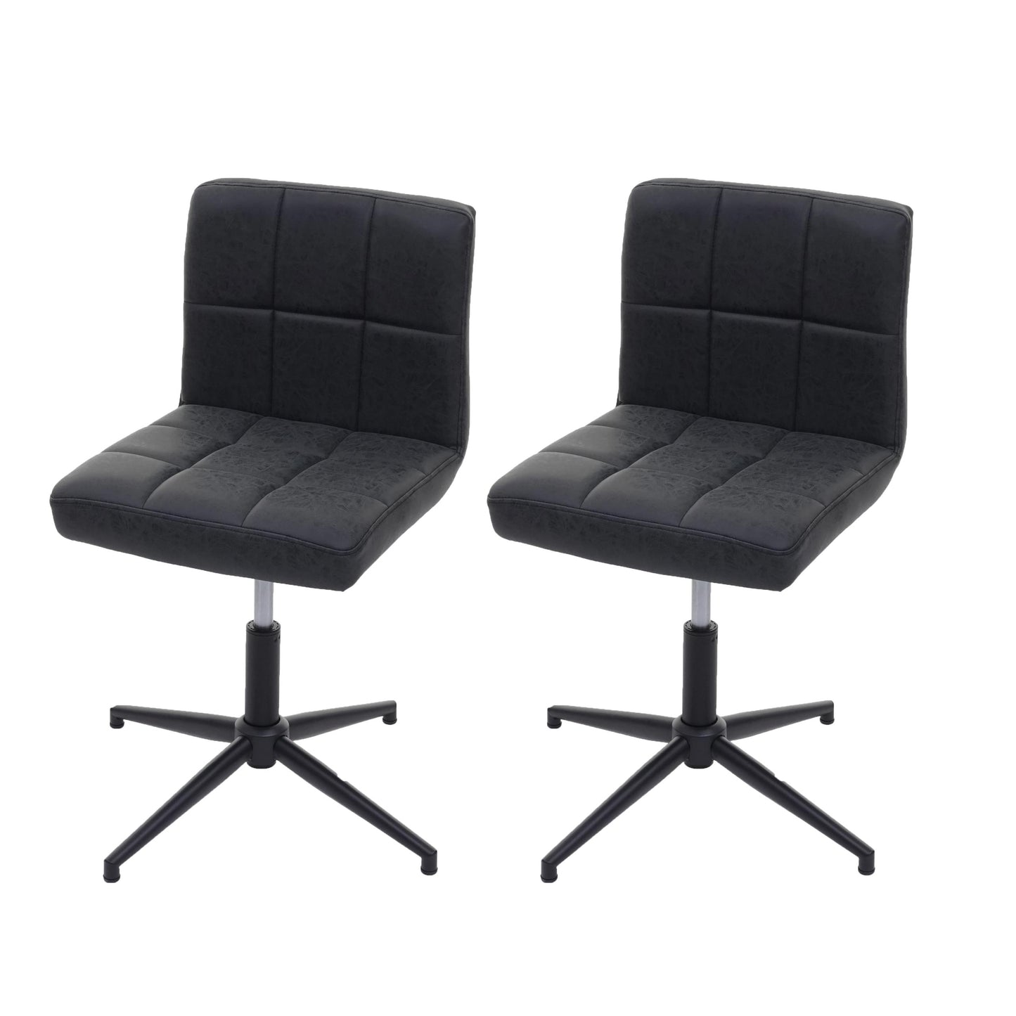 Cosmo Casa - Eetkamerstoelen set van 2 - In hoogte verstelbaar - Imitatieleer - Donkergrijs