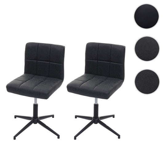 Cosmo Casa - Eetkamerstoelen set van 2 - In hoogte verstelbaar - Imitatieleer - Donkergrijs