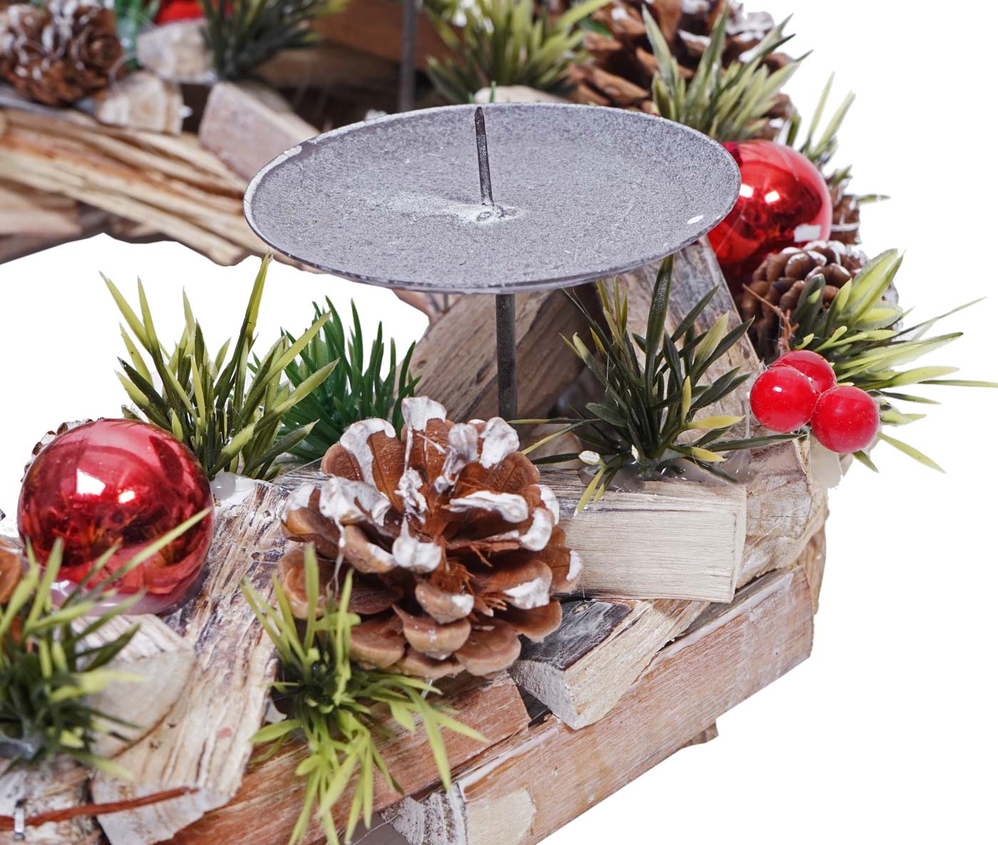 Cosmo Casa - Adventskrans - Zonder kaarsen - Hout - Naturel - Ø 33 cm