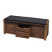 Cosmo Casa - Bank met opbergruimte - Met lades - Hout en stof - Bruin - 102x43x33cm