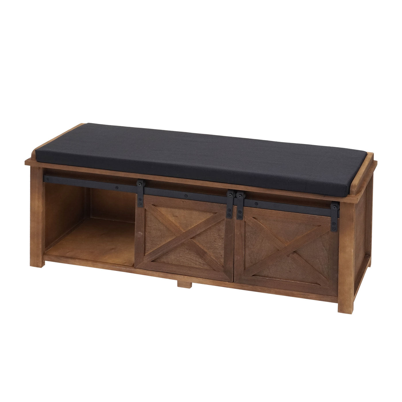 Cosmo Casa - Bank met opbergruimte - Met lades - Hout en stof - Bruin - 102x43x33cm