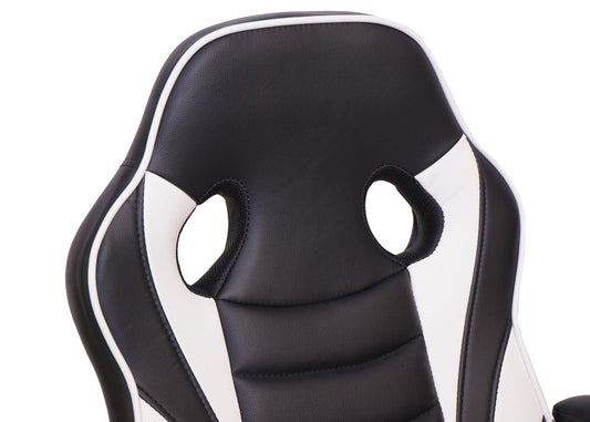 Cosmo Casa - Bureaustoel - Gaming - Kunstleer - Zwart-Wit