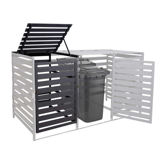 Cosmo Casa - Afvalbakverlengstuk - Voor 1-2-bak systeem - Massief hout - Antraciet - 114x67x97cm