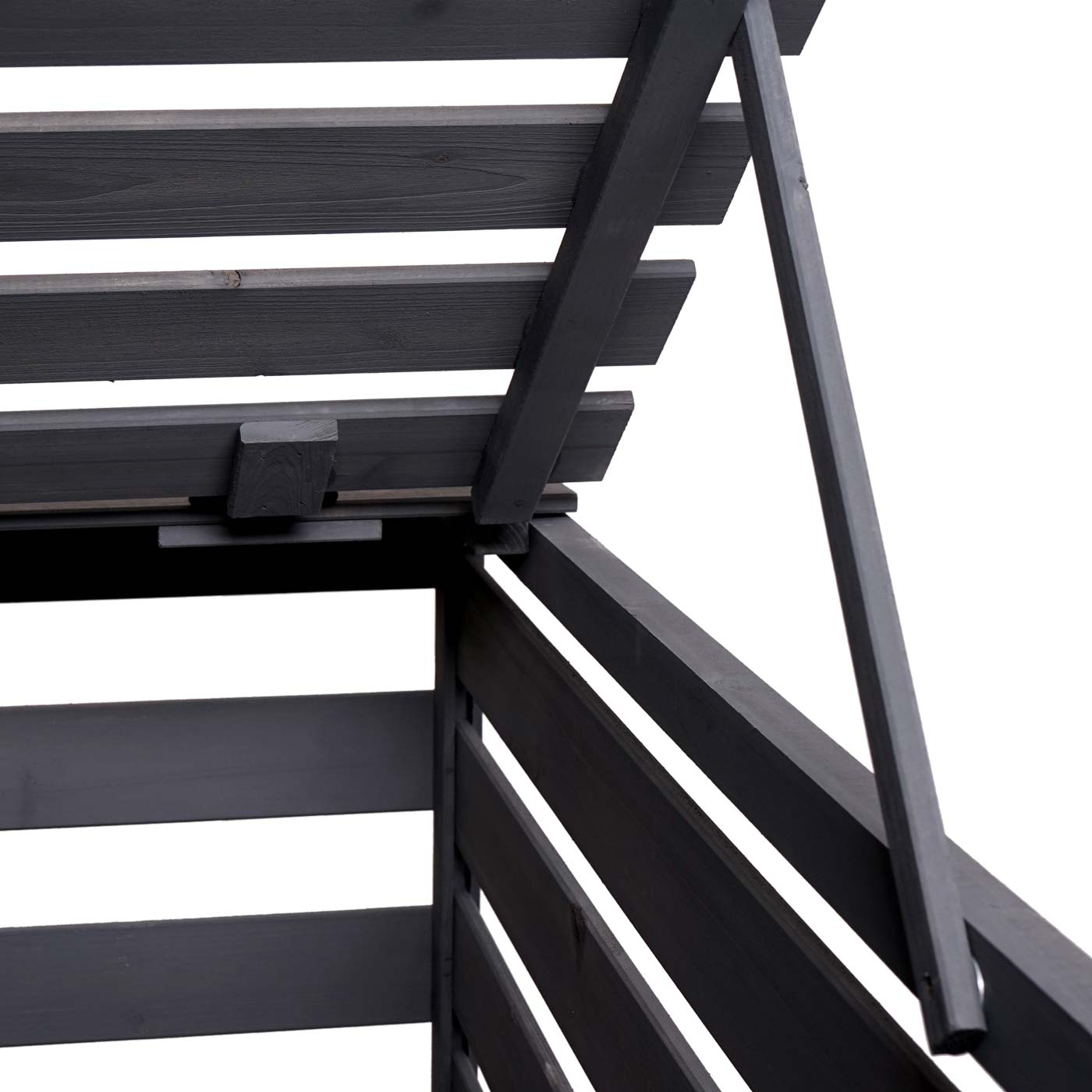 Cosmo Casa - Afvalbakverlengstuk - Voor 1-2-bak systeem - Massief hout - Antraciet - 114x67x97cm