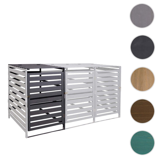 Cosmo Casa - Afvalbakverlengstuk - Voor 1-2-bak systeem - Massief hout - Antraciet - 114x67x97cm