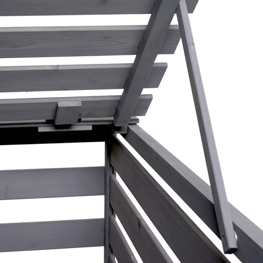 Cosmo Casa - Afvalbakverlengstuk - Voor 1-2-bak systeem - Massief hout - Lichtgrijs - 114x67x97cm