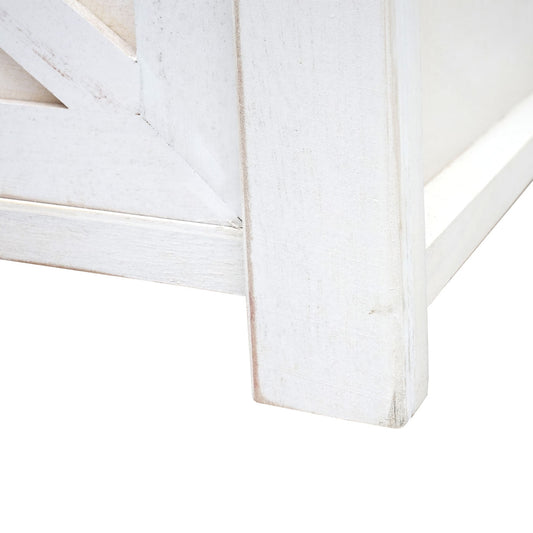 Cosmo Casa - Bank met opbergruimte - Met lades - Hout en stof - Wit - 102x43x33cm