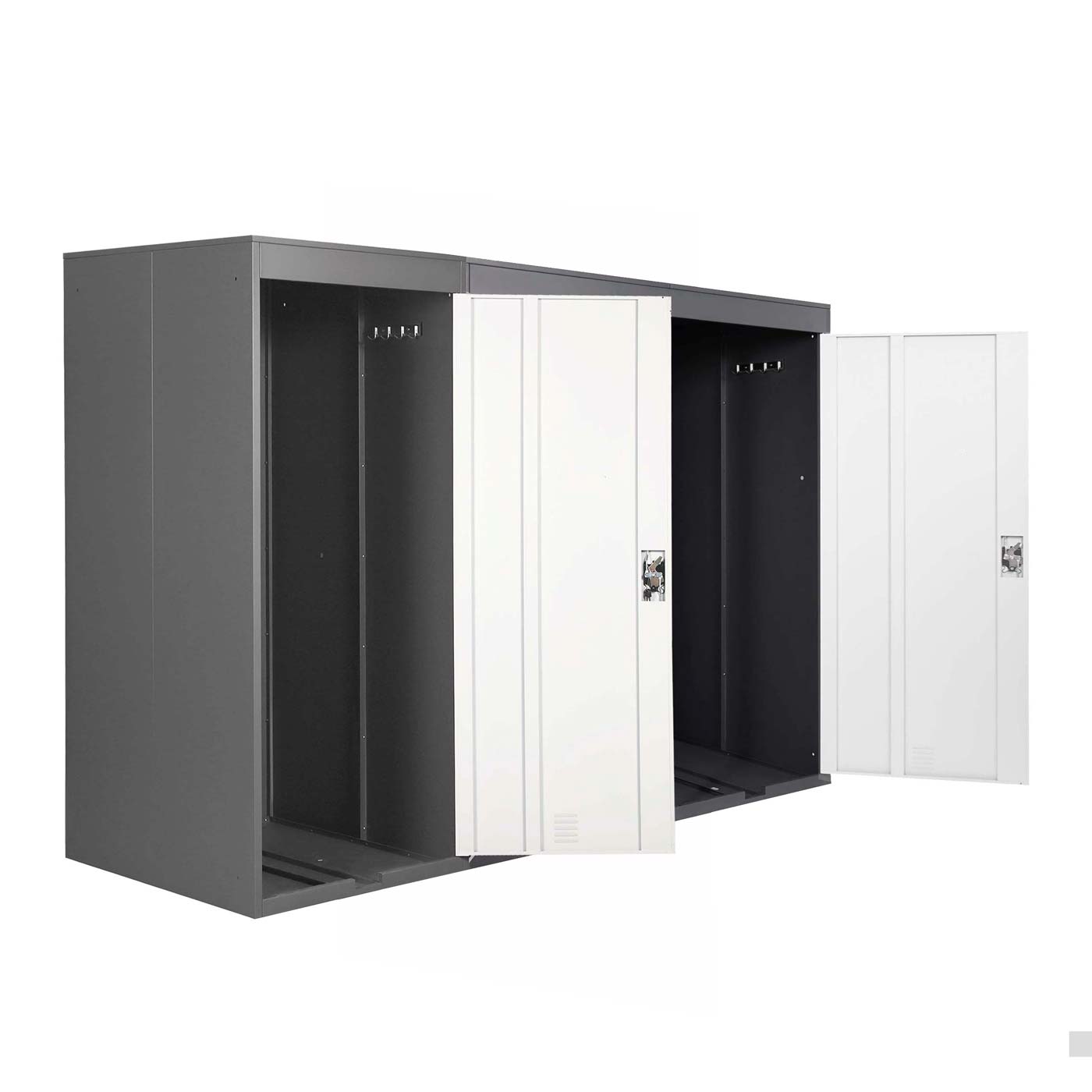 Cosmo Casa - Fietsenstalling 3-zits - Uitbreidbaar - Metaal - Antraciet & Lichtgrijs