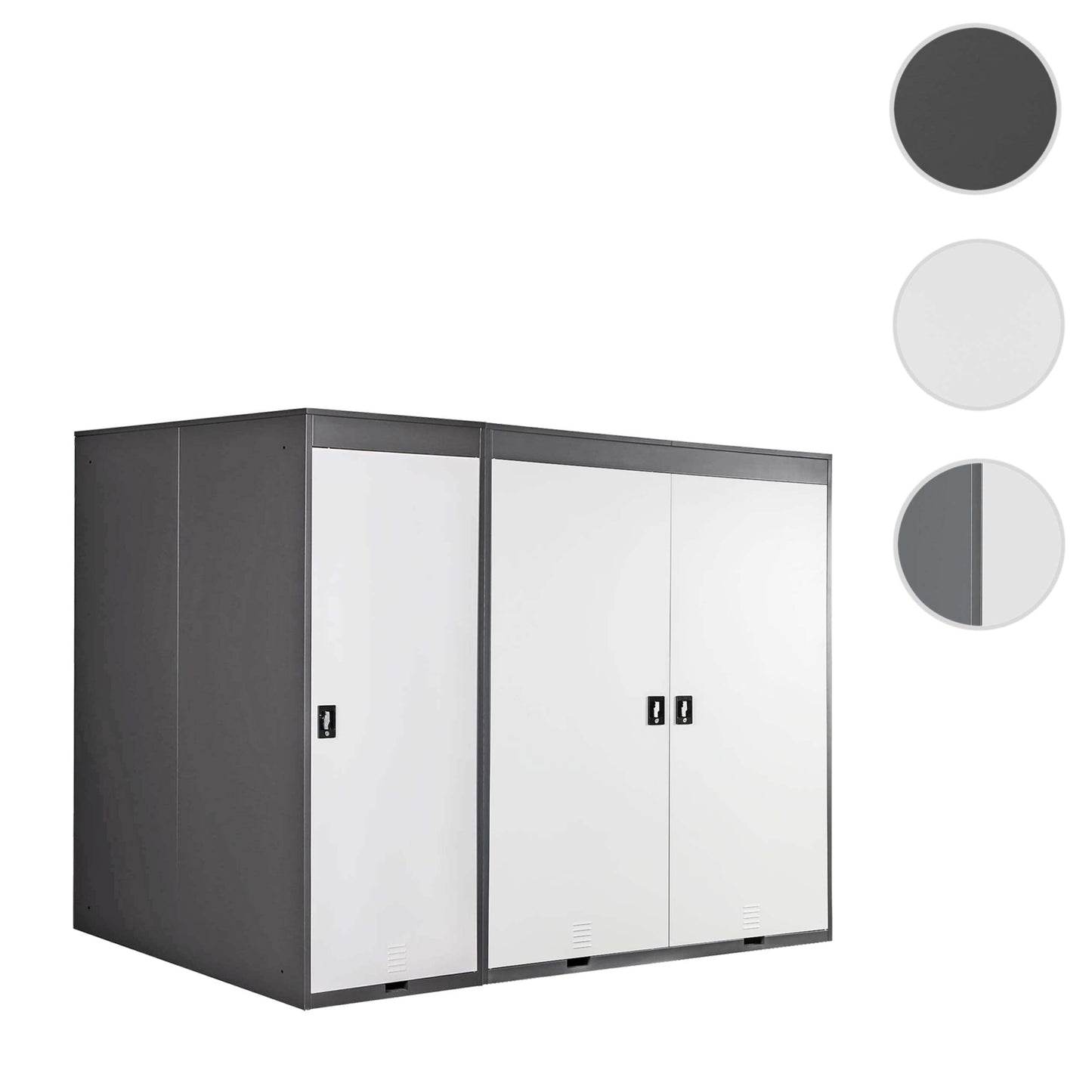 Cosmo Casa - Fietsenstalling 3-zits - Uitbreidbaar - Metaal - Antraciet & Lichtgrijs