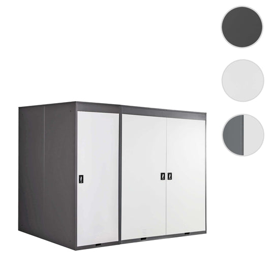 Cosmo Casa - Fietsenstalling 3-zits - Uitbreidbaar - Metaal - Antraciet & Lichtgrijs