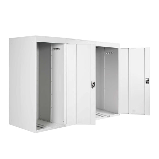 Cosmo Casa - Fietsenstalling 3-zits - Uitbreidbaar - Metaal - Lichtgrijs