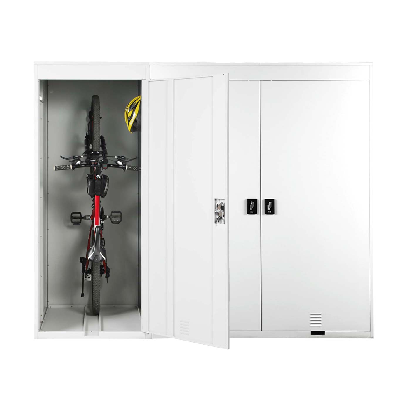 Cosmo Casa - Fietsenstalling 3-zits - Uitbreidbaar - Metaal - Lichtgrijs