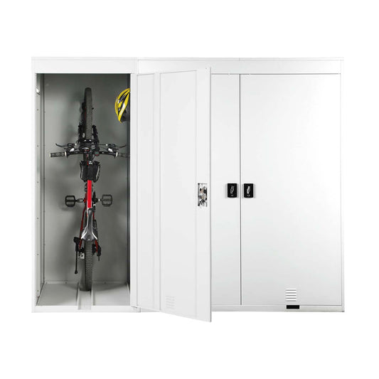 Cosmo Casa - Fietsenstalling 3-zits - Uitbreidbaar - Metaal - Lichtgrijs