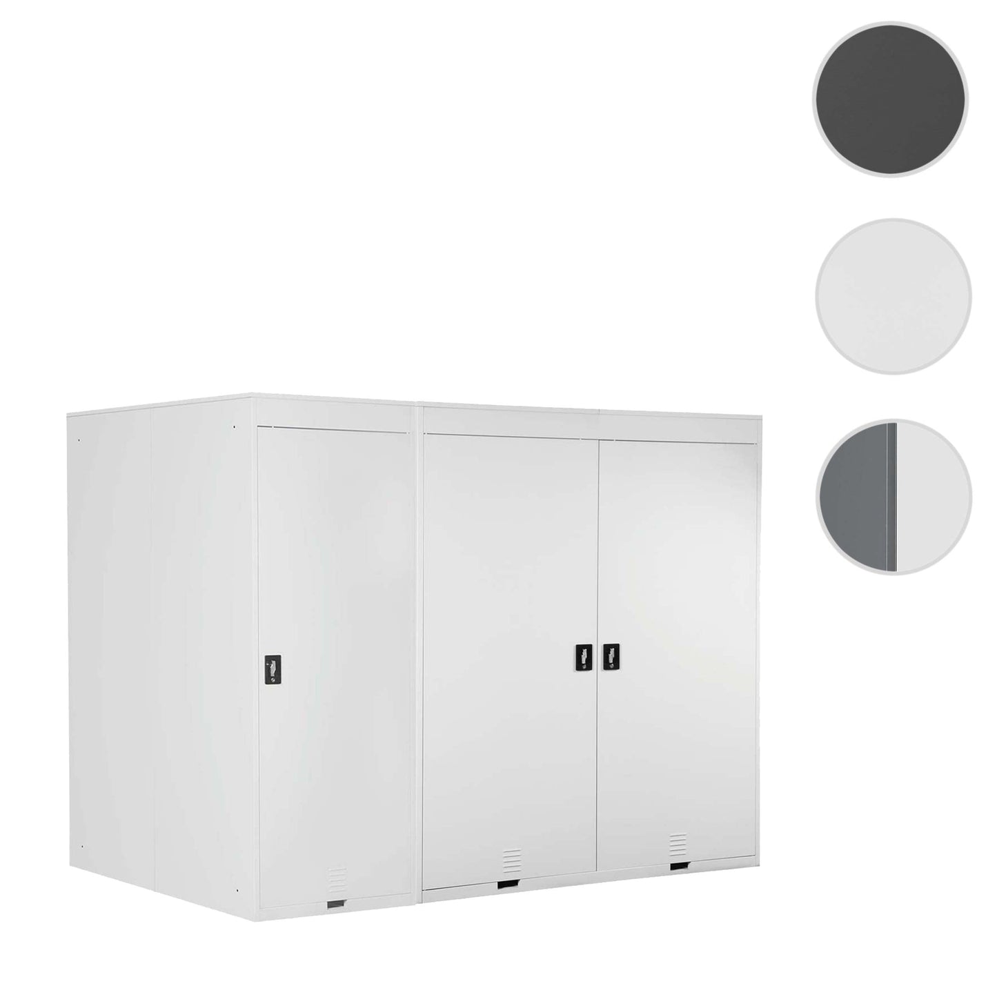 Cosmo Casa - Fietsenstalling 3-zits - Uitbreidbaar - Metaal - Lichtgrijs