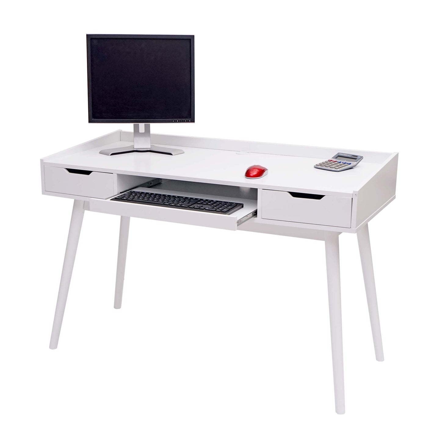 Cosmo Casa - Bureau - Met lade - MDF - Wit - 120x55cm