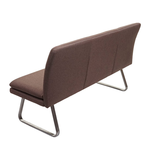 Cosmo Casa - Eetkamerbank - Gestoffeerd - Textiel - Bruin - 160 cm