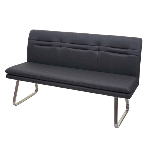 Cosmo Casa - Eetkamerbank - Gestoffeerd - Textiel - Grijs - 160 cm