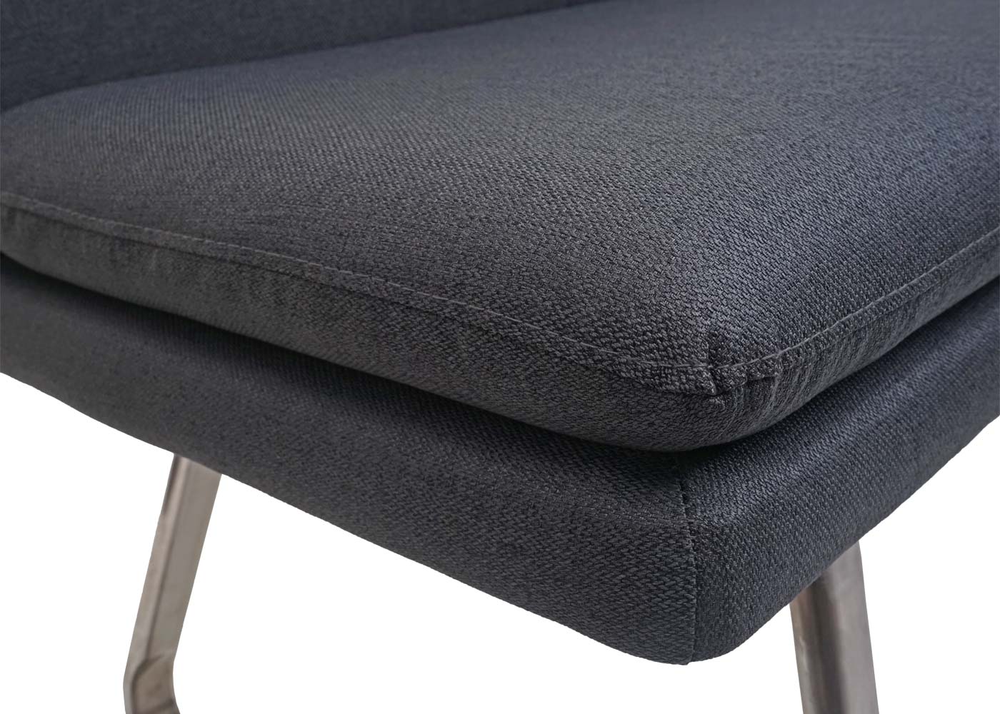 Cosmo Casa - Eetkamerbank - Gestoffeerd - Textiel - Grijs - 160 cm