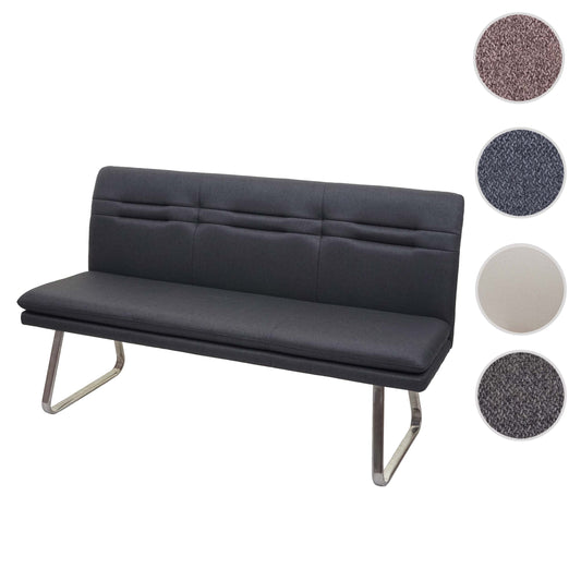 Cosmo Casa - Eetkamerbank - Gestoffeerd - Textiel - Grijs - 160 cm