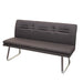 Cosmo Casa - Eetkamerbank - Gestoffeerd - Textiel & Roestvrij staal - Grijsbruin - 160 cm