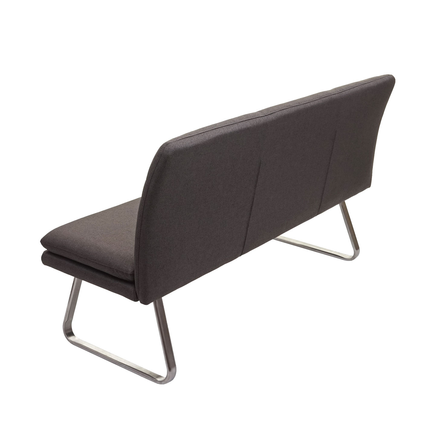 Cosmo Casa - Eetkamerbank - Gestoffeerd - Textiel & Roestvrij staal - Grijsbruin - 160 cm