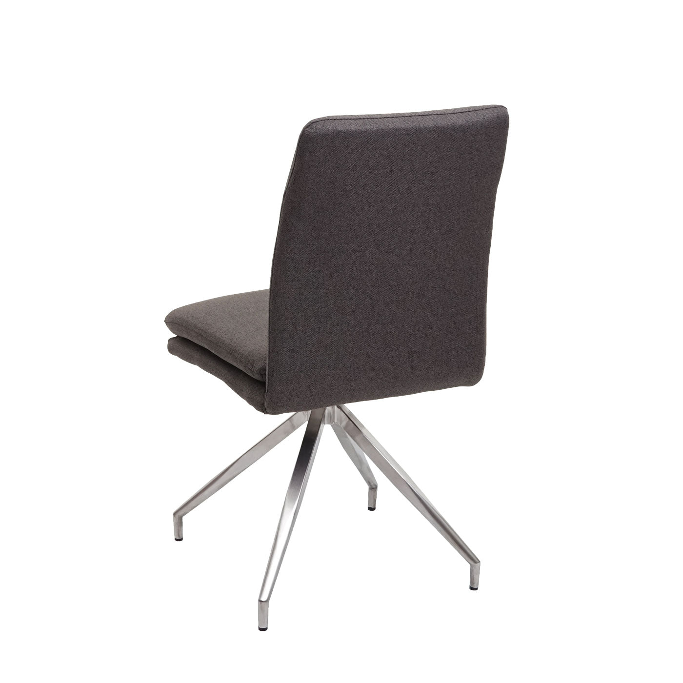 Cosmo Casa - Set van 2 Eetkamerstoelen - Fauteuil - Textiel & Roestvrij staal - Grijsbruin