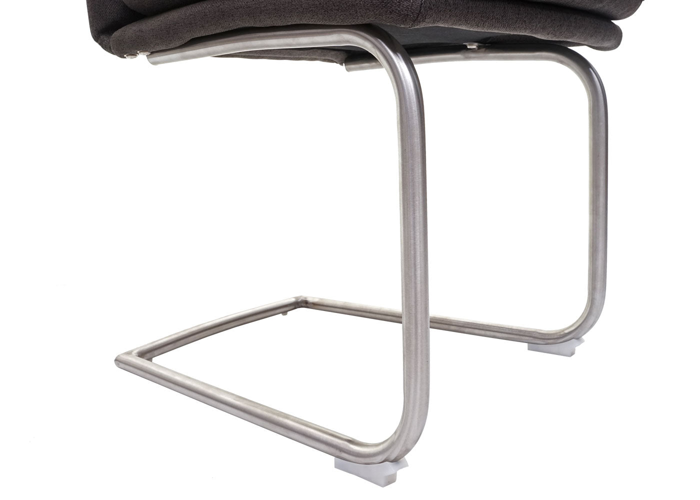 Cosmo Casa - Eetkamerstoel - Cantilever - Textiel & Roestvrij staal - Grijsbruin