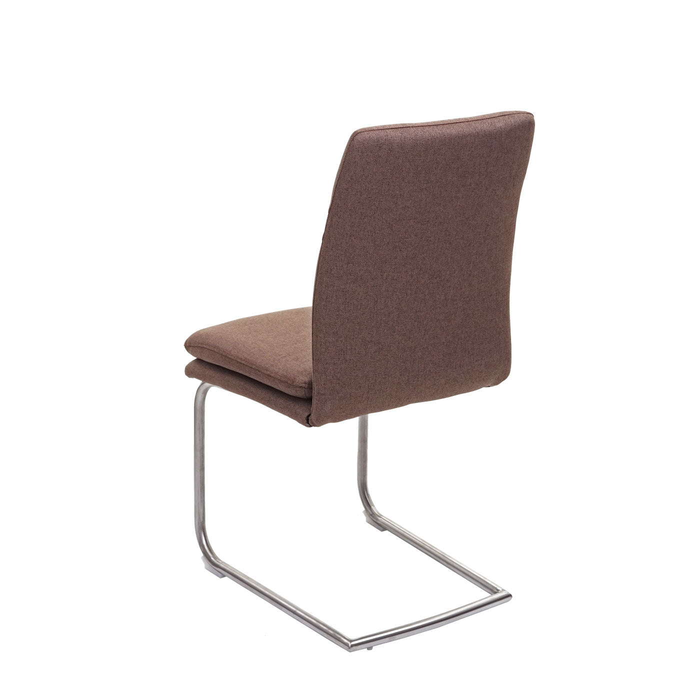 Cosmo Casa - Set van 2 Eetkamerstoelen - Cantilever - Textiel & Roestvrij staal - Bruin