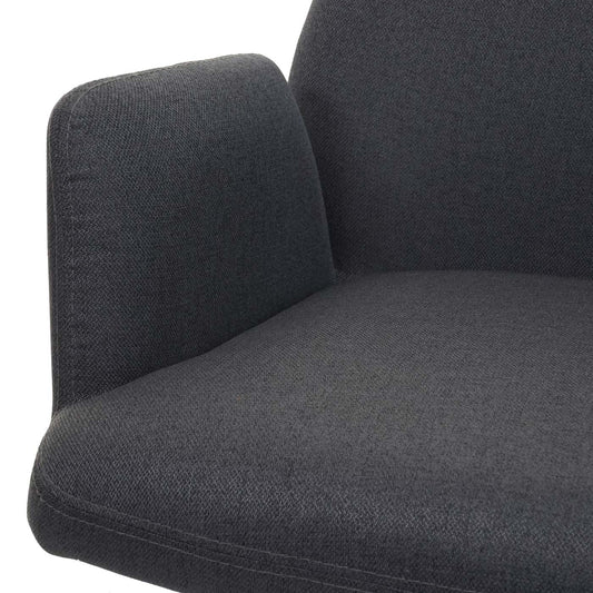 Cosmo Casa - Eetkamerstoel - Fauteuil Design - Stof en Staal - Donkergrijs