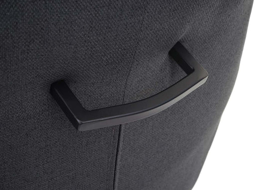 Cosmo Casa - Eetkamerstoel - Fauteuil Design - Stof en Staal - Donkergrijs