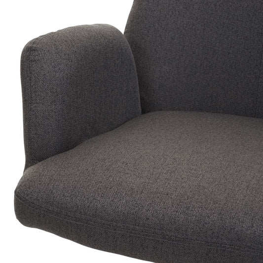 Cosmo Casa - Eetkamerstoel - Fauteuil Design - Stof en Staal - Grijsbruin