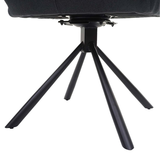 Cosmo Casa - Eetkamerstoel - Relaxfauteuil Draaibaar - Stof en Staal - Donkergrijs