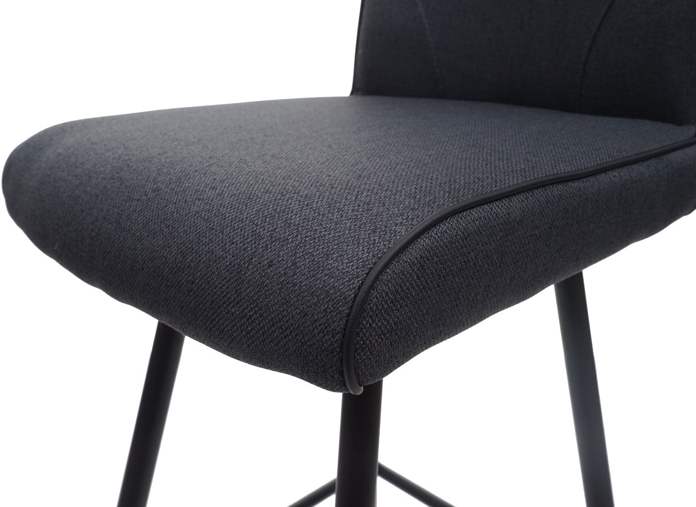 Cosmo Casa - Barkruk - Met Voetensteun - Staal en Stof - Donkergrijs