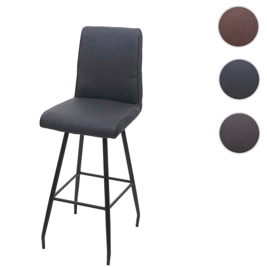 Cosmo Casa - Barkruk - Met Voetensteun - Staal en Stof - Donkergrijs