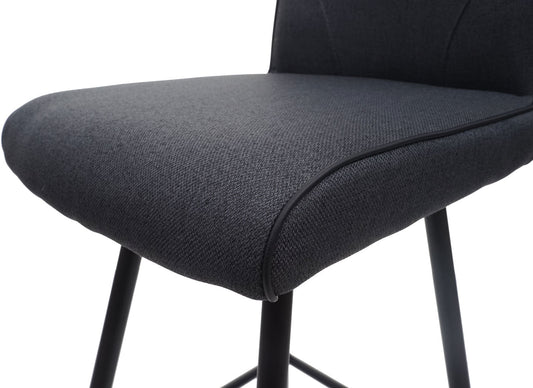 Cosmo Casa - Barkruk - Draaibare Voetensteun - Staal en Stof - Donkergrijs