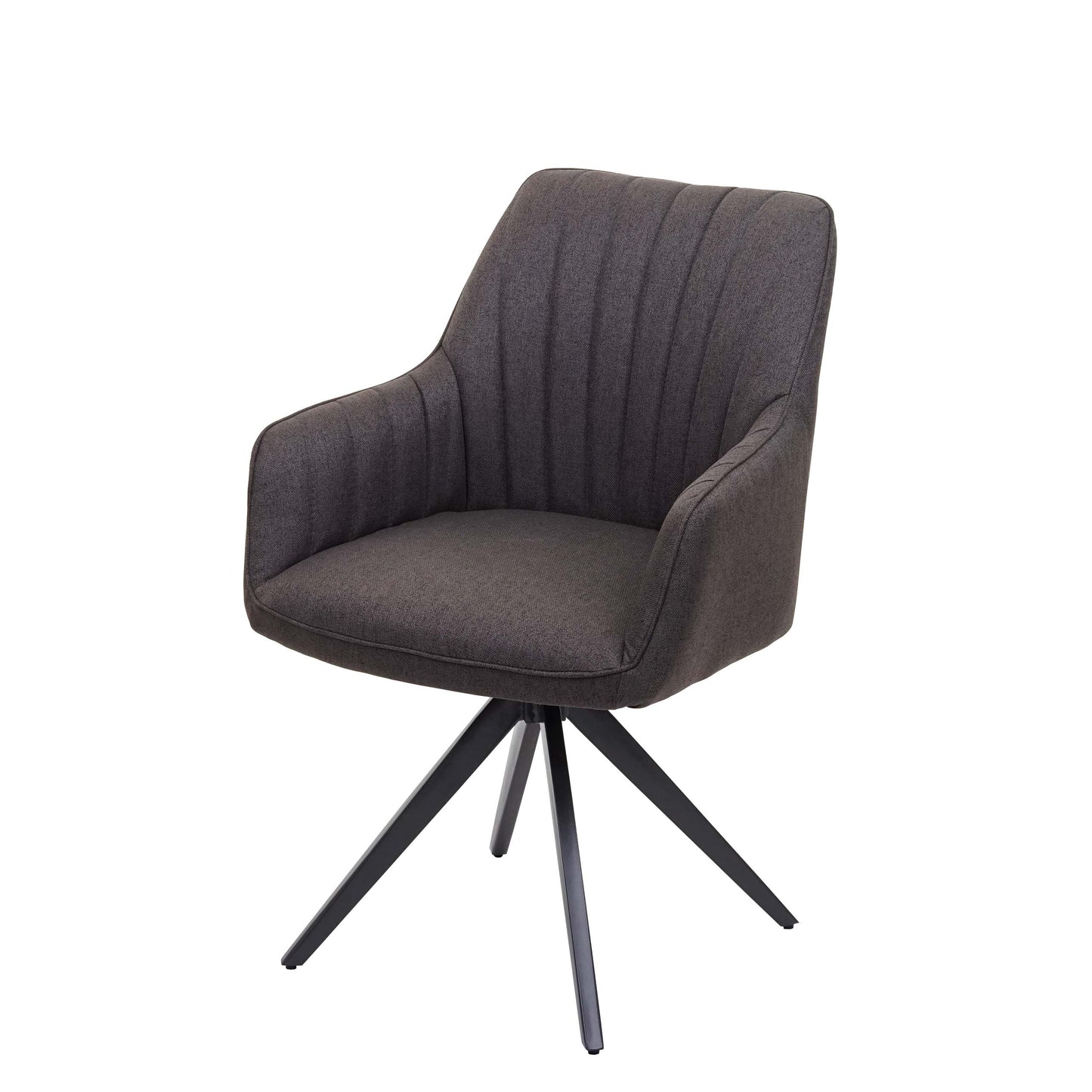 Cosmo Casa - Eetkamerstoel - Met armleuningen - Staal - Grijsbruin - Retro design