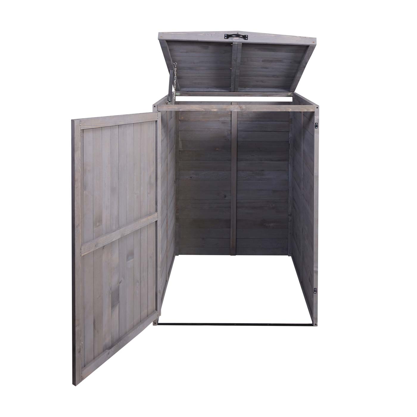 Cosmo Casa - Afvalbakdeksel XL - Voor 1-2 bakken - MVG hout - Antracietgrijs - 126x80x98cm