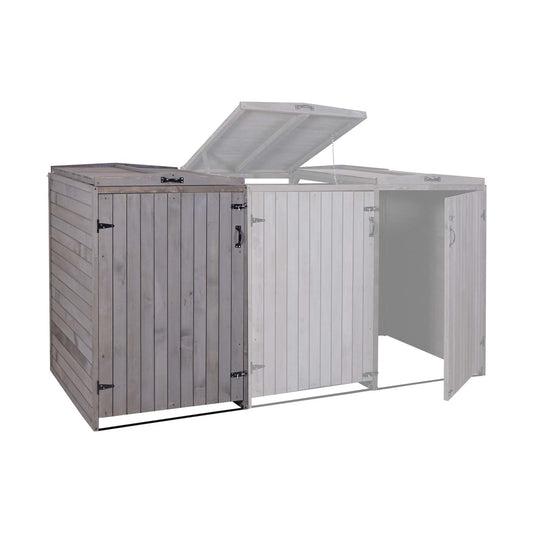 Cosmo Casa - Afvalbakdeksel XL - Voor 1-2 bakken - MVG hout - Antracietgrijs - 126x80x98cm