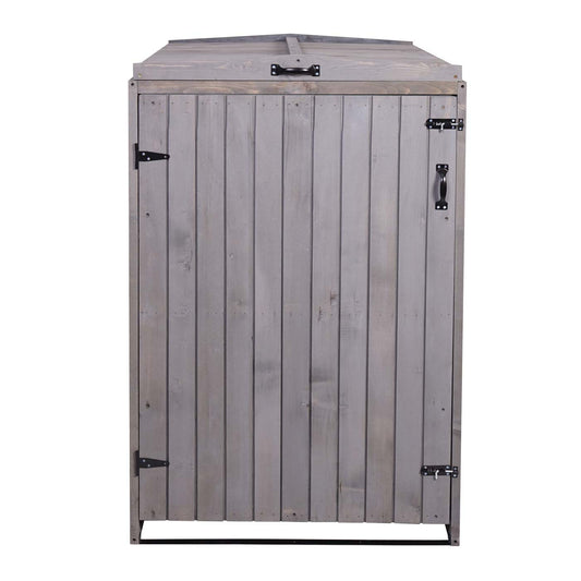 Cosmo Casa - Afvalbakdeksel XL - Voor 1-2 bakken - MVG hout - Antracietgrijs - 126x80x98cm