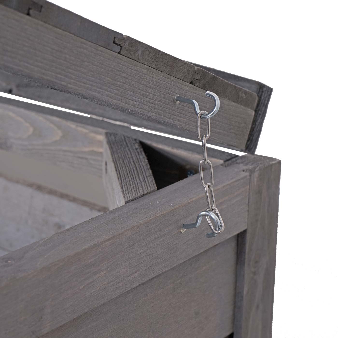 Cosmo Casa - Afvalbakdeksel XL - Voor 1-2 bakken - MVG hout - Antracietgrijs - 126x80x98cm