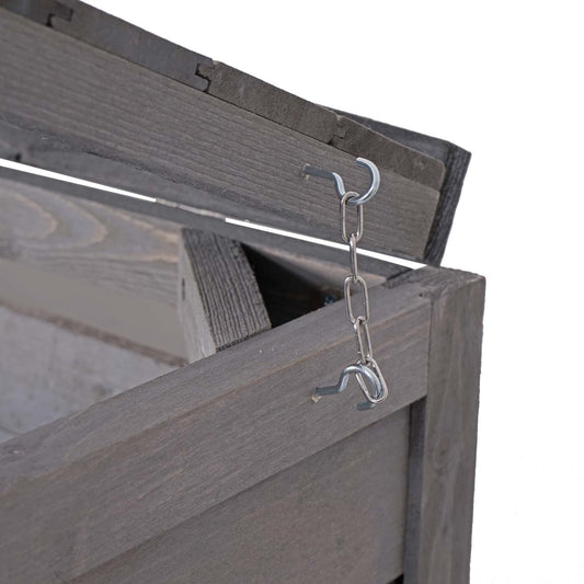 Cosmo Casa - Afvalbakdeksel XL - Voor 1-2 bakken - MVG hout - Antracietgrijs - 126x80x98cm