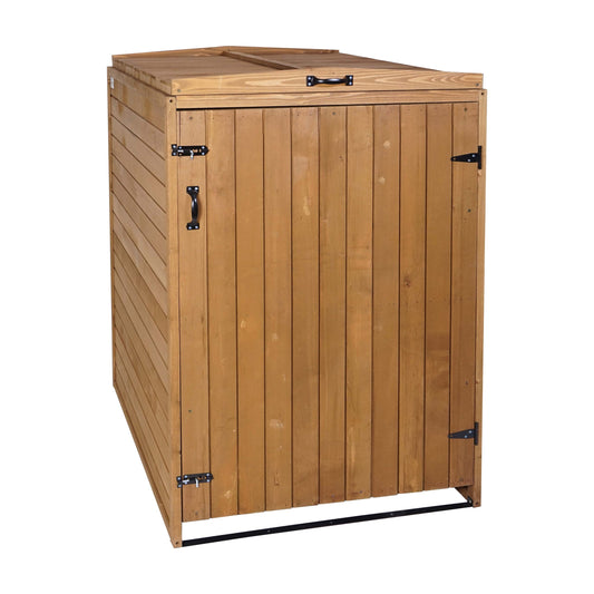 Cosmo Casa - Afvalbakdeksel XL - Voor 1-2 bakken - FSC hout - Bruin - 126x80x98cm