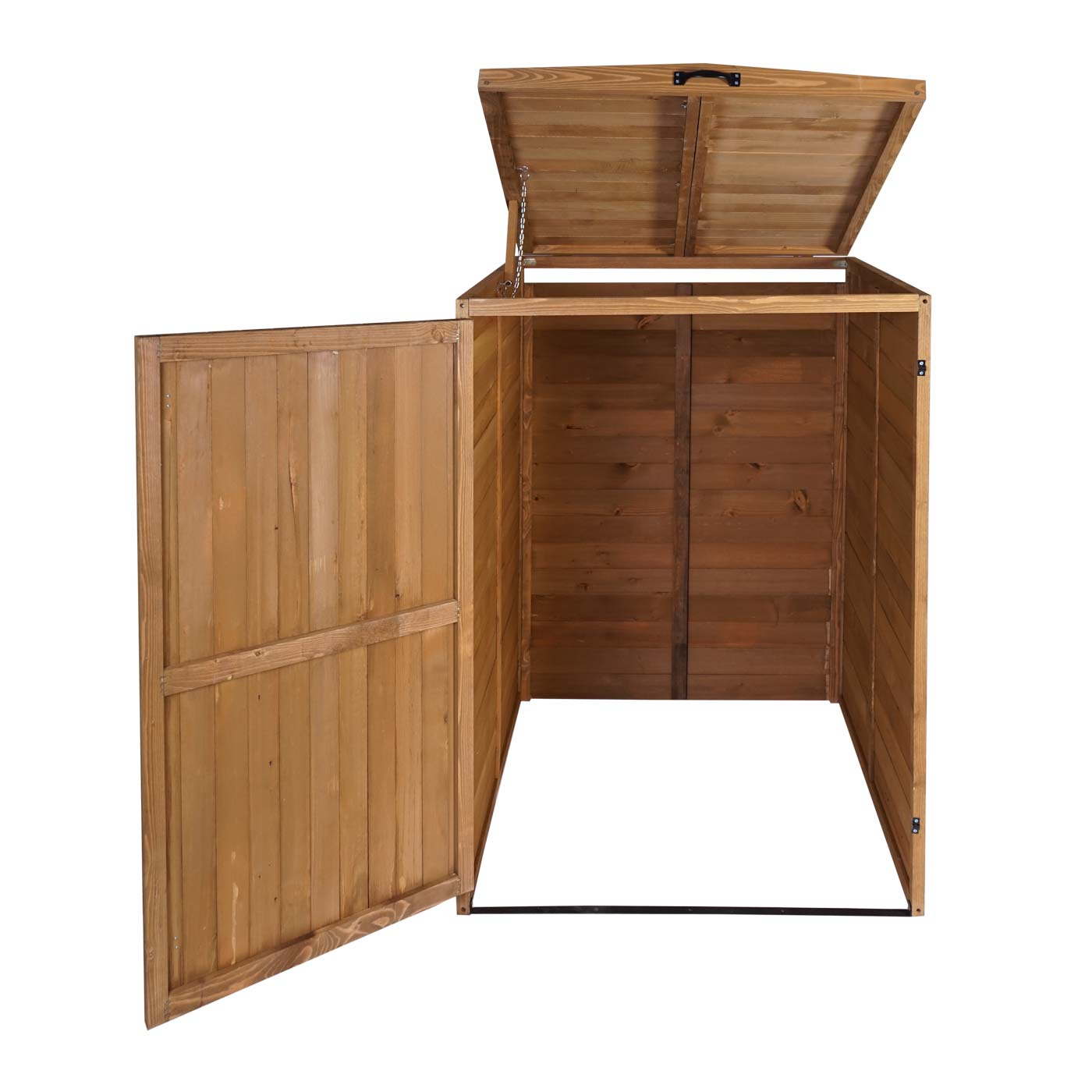 Cosmo Casa - Afvalbakdeksel XL - Voor 1-2 bakken - FSC hout - Bruin - 126x80x98cm