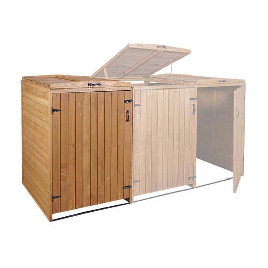 Cosmo Casa - Afvalbakdeksel XL - Voor 1-2 bakken - FSC hout - Bruin - 126x80x98cm