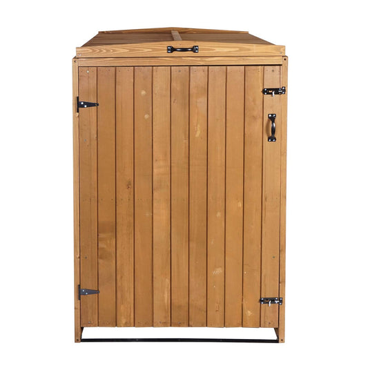 Cosmo Casa - Afvalbakdeksel XL - Voor 1-2 bakken - FSC hout - Bruin - 126x80x98cm