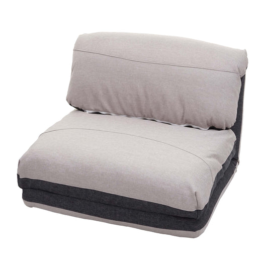 Cosmo Casa - Slaapfauteuil - Opklapbaar design - Stof/textiel - Donkergrijs-lichtgrijs